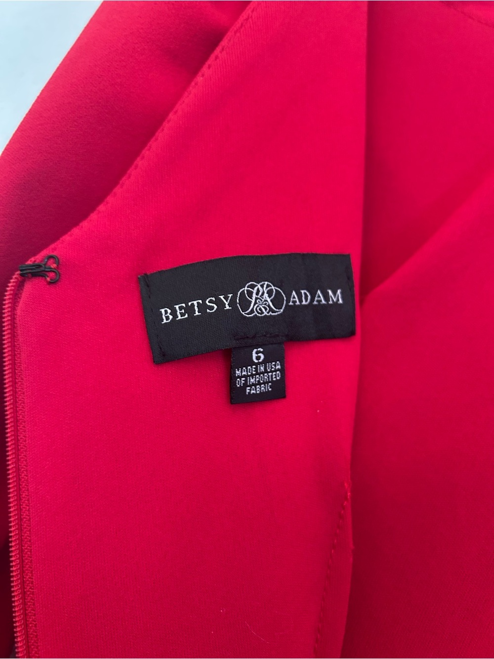 Betsy & Adam Red Drape Back Scuba Crepe Dress - Picture 5 of 5